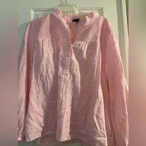 J Crew Smocked Cotton Top XL